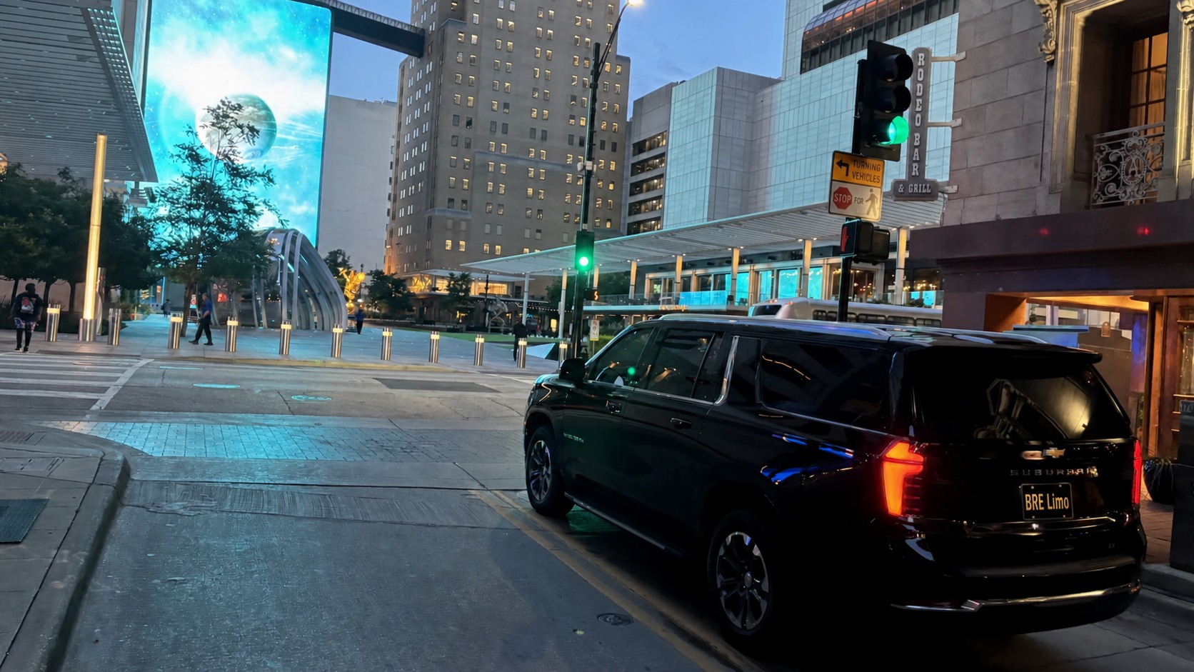 BRE Limo Chevrolet Suburban in downtown Dallas